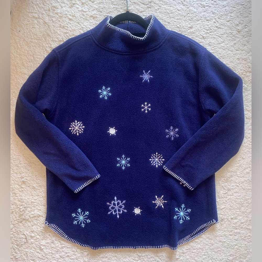 Vtg snowflake fleece sweater